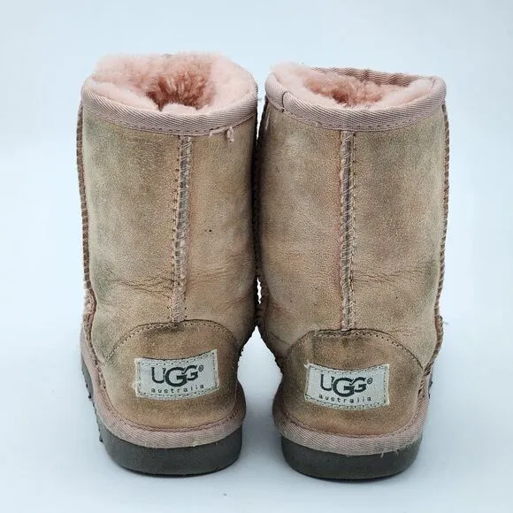 UGG Classic Kid's Baby Pink Suede Boots Size 12