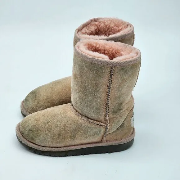 UGG Classic Kid's Baby Pink Suede Boots Size 12