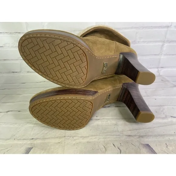 UGG Dandelion Ankle Chestnut Brown Suede Leather Boots Bootie Womens Size 11