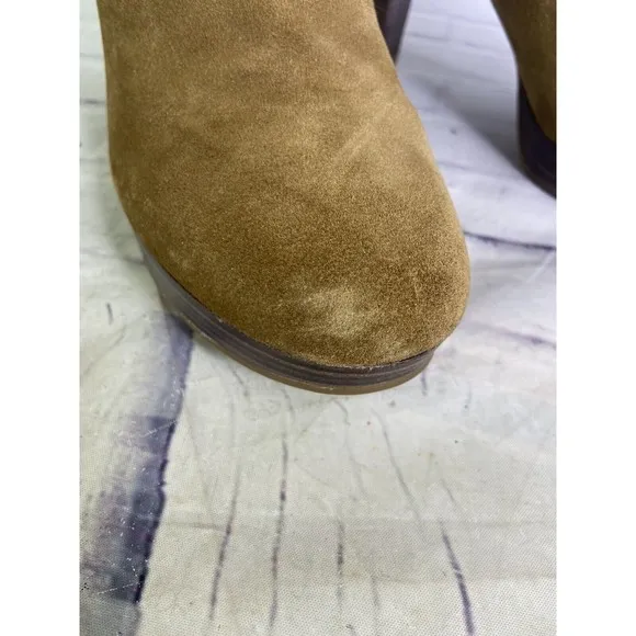 UGG Dandelion Ankle Chestnut Brown Suede Leather Boots Bootie Womens Size 11