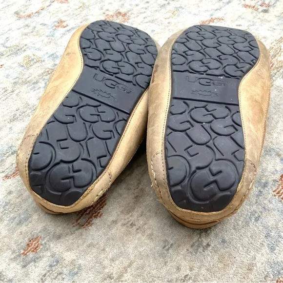 Ugg Fleece Lined Suede Slippers Driving Moccasins Men’s Sz 12
