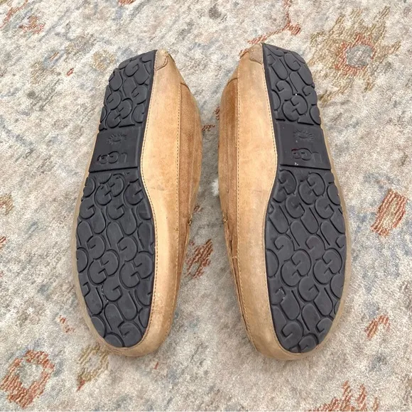 Ugg Fleece Lined Suede Slippers Driving Moccasins Men’s Sz 12