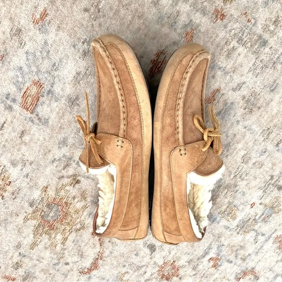 Ugg Fleece Lined Suede Slippers Driving Moccasins Men’s Sz 12