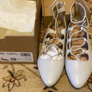 UGG GRAY Lorianna LEATHER FLATS in size 7.5