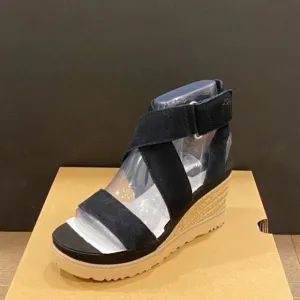 Ugg Ileana Black Espadrille Platform Wedges Sandals Shoes Heels Pumps NEW