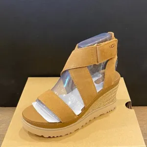 Ugg Ileana Chestnut Espadrille Platform Wedges Sandals Shoes Heels Pumps NEW