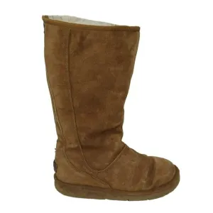 Ugg Knightsbridge Tall Boots 5119 Women Size 8 Brown Zipper Back Sheepskin