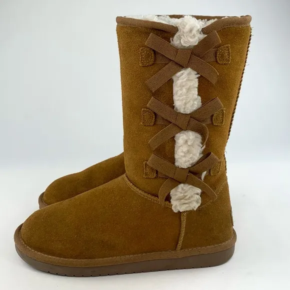 UGG Koolaburra Victoria Boots Bow Sheepskin Sz 5