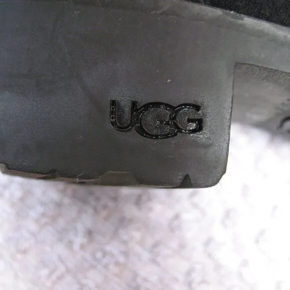 UGG Mare Black Suede Heeled Boots 6