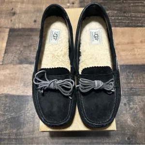 UGG Meena Black Suede Moccasins