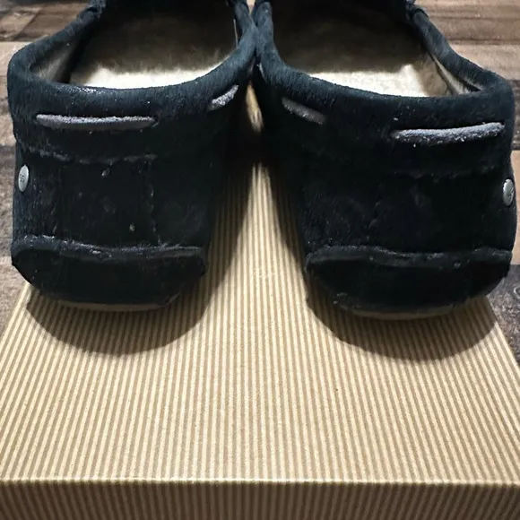UGG Meena Black Suede Moccasins