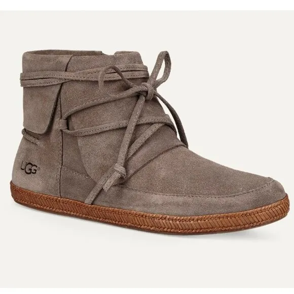 UGG Reid Womens Soft Suede Moccasins Size 10 Slate Gray