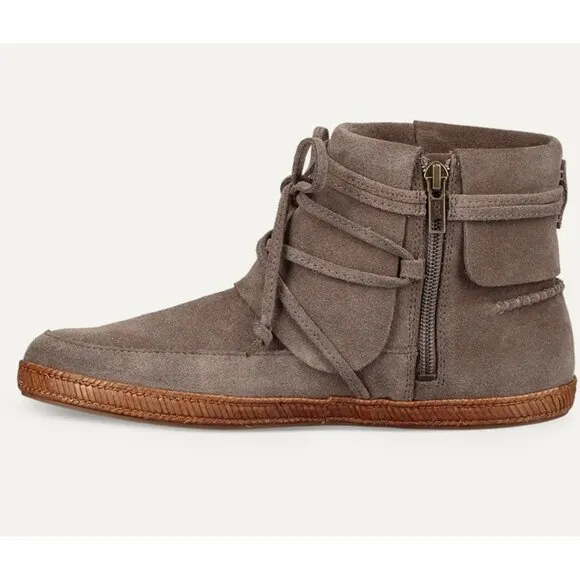 UGG Reid Womens Soft Suede Moccasins Size 10 Slate Gray