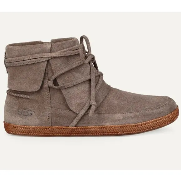 UGG Reid Womens Soft Suede Moccasins Size 10 Slate Gray