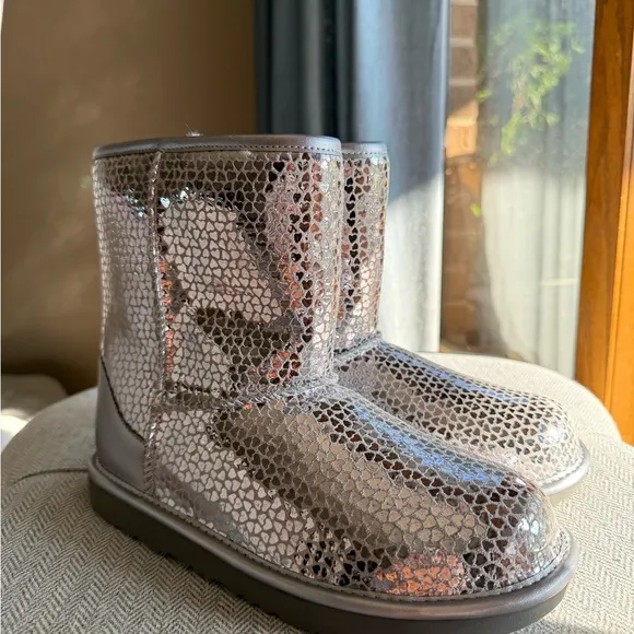 UGG Silver Sequin Ankle Boots