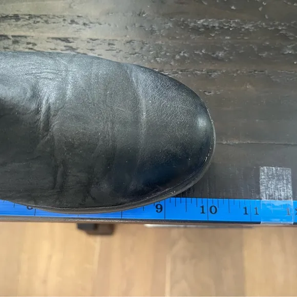 UGG Simmens Black leather canvas moto boots size 6.5‎