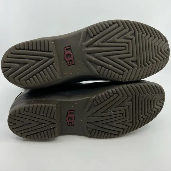 UGG Simmens Black leather canvas moto boots size 6.5‎