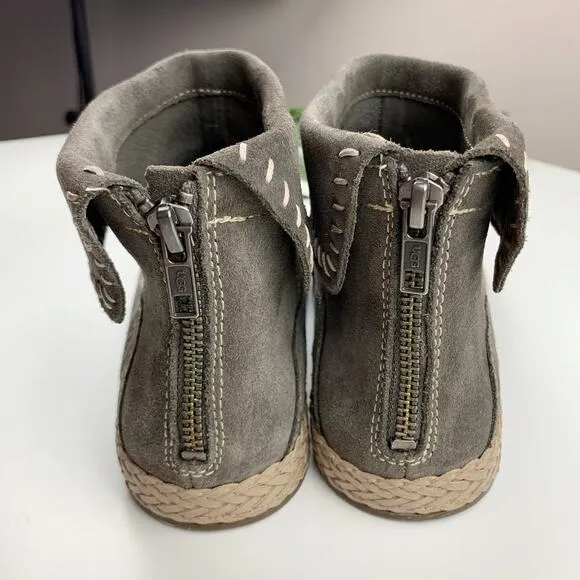 Ugg Varney Ankle Boots Moccasins Grey Suede Women's 8.5