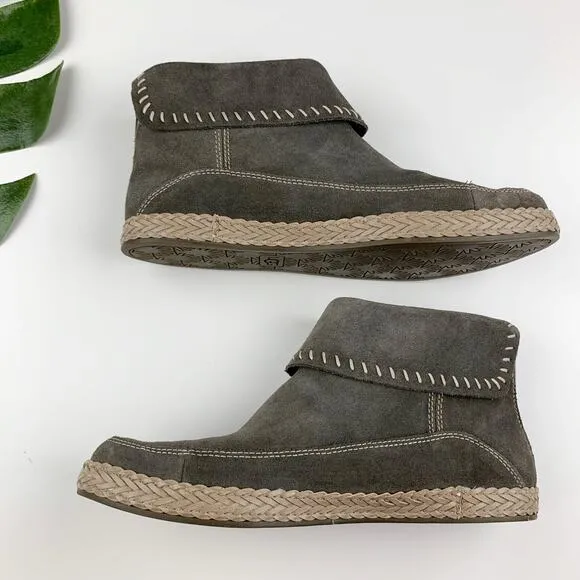 Ugg Varney Ankle Boots Moccasins Grey Suede Women's 8.5