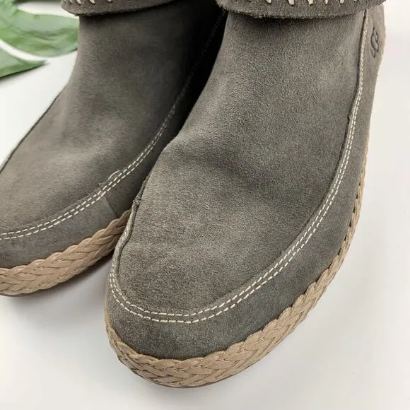 Ugg Varney Ankle Boots Moccasins Grey Suede Women's 8.5