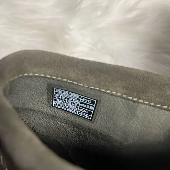 UGG Varney Slate Gray leather suede Moccasins Ankle Boots Back zipper SZ11