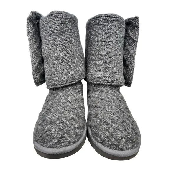 UGG Women’s Cardy Grey Knit Pull On Winter Boots Size US 8