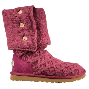 UGG Women’s Cardy Lattice Knit Tall Purple Pull On Boot Size 6 With Box