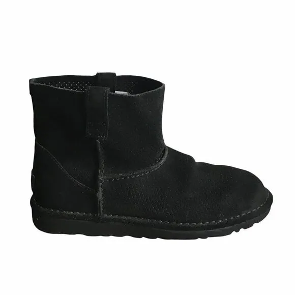 UGG Women’s Classic Unlined Mini Perf Ankle Boots Black Suede 8
