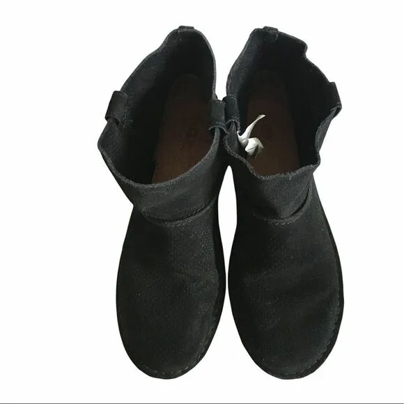 UGG Women’s Classic Unlined Mini Perf Ankle Boots Black Suede 8