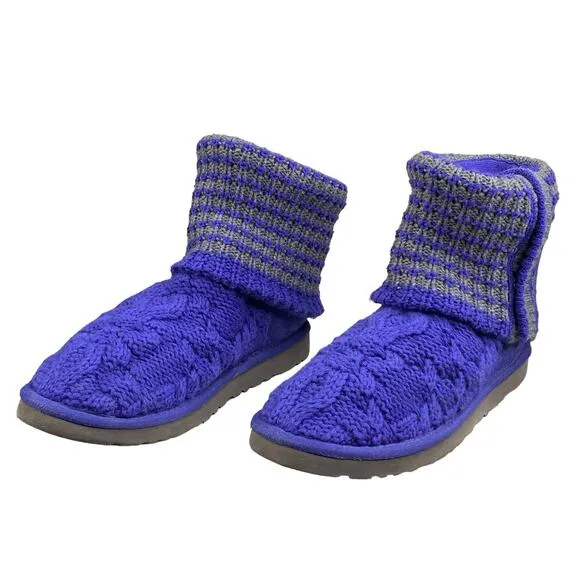 UGG Women's Leland Indigo Knit Cardy Pull On Winter Boots Size US 7