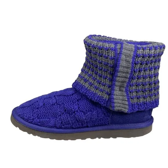 UGG Women's Leland Indigo Knit Cardy Pull On Winter Boots Size US 7