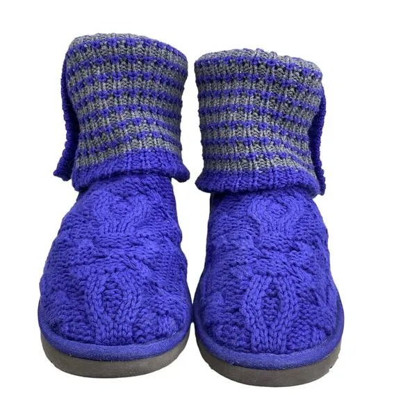 UGG Women's Leland Indigo Knit Cardy Pull On Winter Boots Size US 7