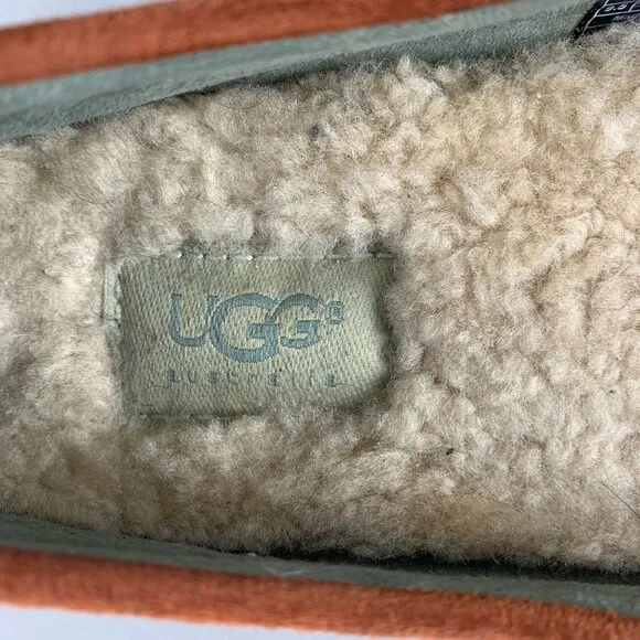UGG Womens Suede Shearling Lined Driving Moccasins Loafers Size 9.5 Rust Brown