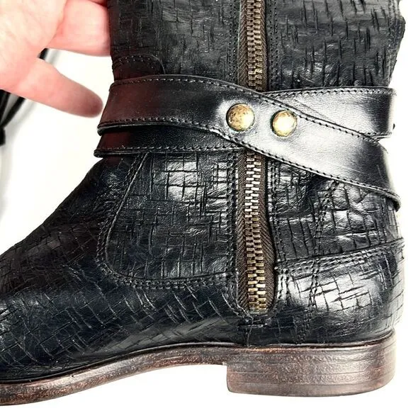 UGG Collection Nicoletta Scored Over-the-Knee Black Leather Boot size 6 1/2