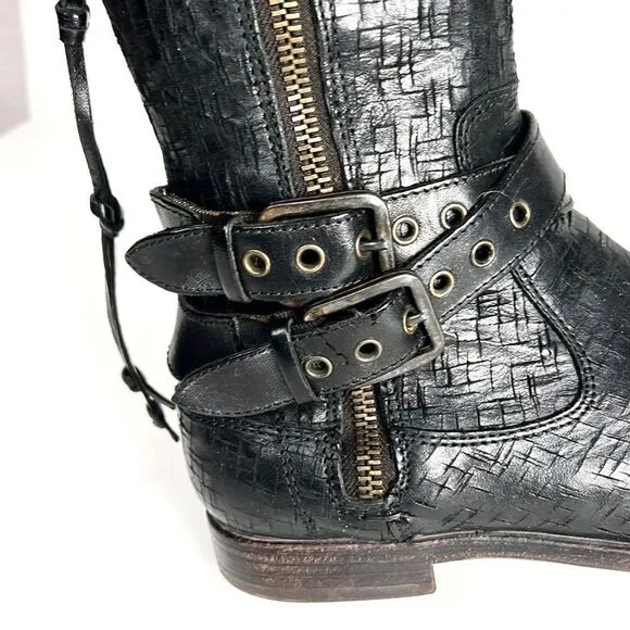 UGG Collection Nicoletta Scored Over-the-Knee Black Leather Boot size 6 1/2