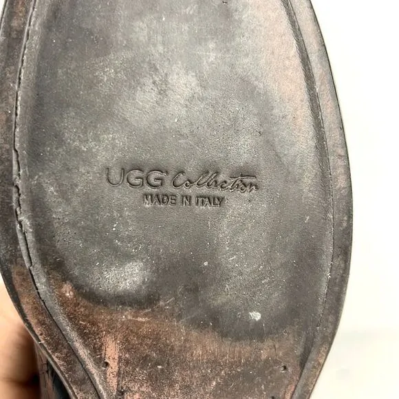 UGG Collection Nicoletta Scored Over-the-Knee Black Leather Boot size 6 1/2