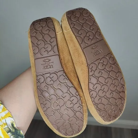 Ugg Dakota Chestnut Suede Sheepskin Slippers Moccasins