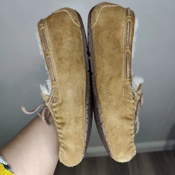 Ugg Dakota Chestnut Suede Sheepskin Slippers Moccasins