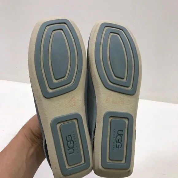 UGG Light Blue Suede Sheepskin Moccasins 7