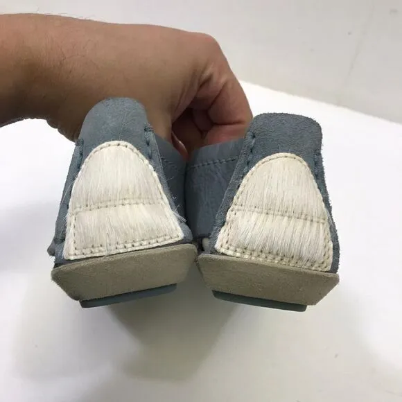 UGG Light Blue Suede Sheepskin Moccasins 7