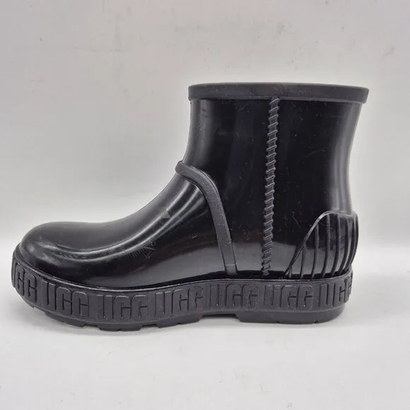 Uggs Youth Girls Rain Boots Size 3 Taffy Black  Drizlita Tpe