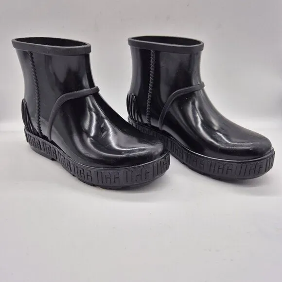 Uggs Youth Girls Rain Boots Size 3 Taffy Black  Drizlita Tpe