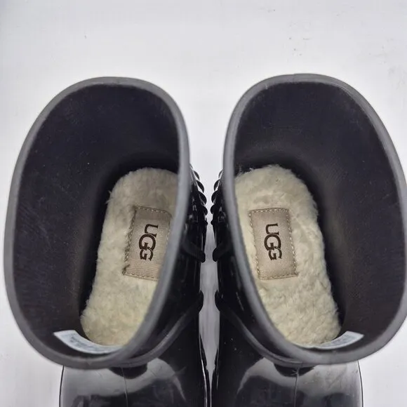 Uggs Youth Girls Rain Boots Size 3 Taffy Black  Drizlita Tpe
