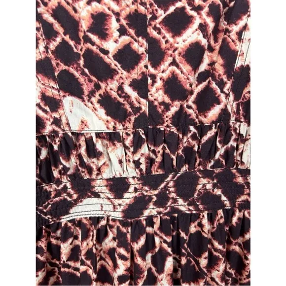 Ulla Johnson Eryn Cotton Dress in Henna Tie Strap Midi Batik 0