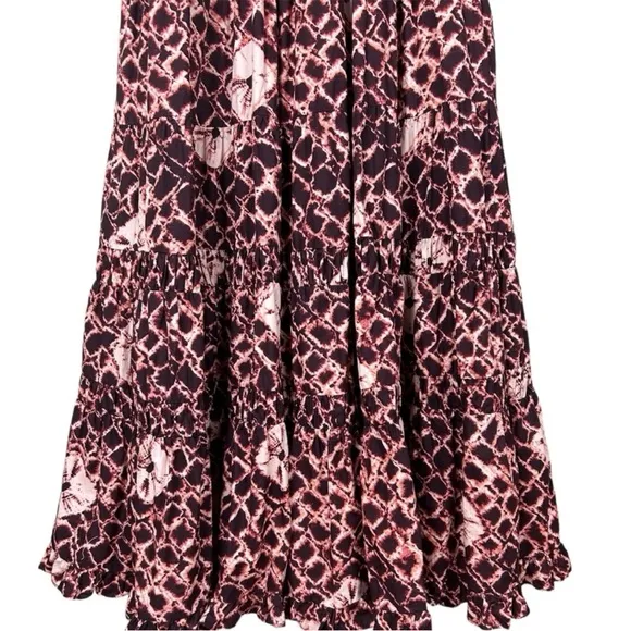 Ulla Johnson Eryn Cotton Dress in Henna Tie Strap Midi Batik 0