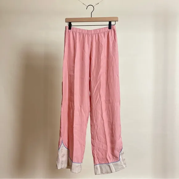 Understated Leather Lucky Stars Sleepwear Pajama SET in Blush Pink Satin Sheen