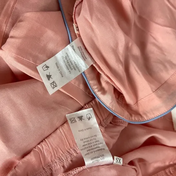 Understated Leather Lucky Stars Sleepwear Pajama SET in Blush Pink Satin Sheen