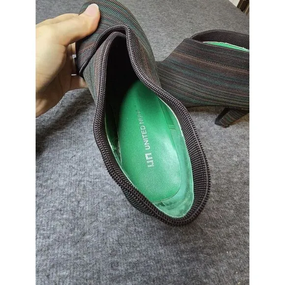 United Nude Fold Mid Green/Brown Ankle Heeled Booties Size 35 /‎ 5