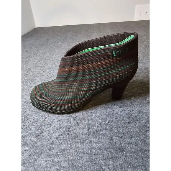 United Nude Fold Mid Green/Brown Ankle Heeled Booties Size 35 /‎ 5