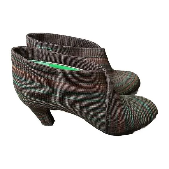 United Nude Fold Mid Green/Brown Ankle Heeled Booties Size 35 /‎ 5